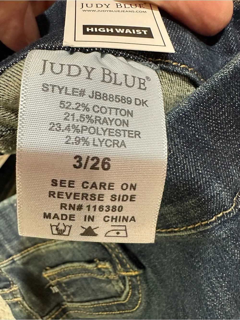 Judy Blue Dark Wash slim boot high waist Bootcut Jeans NWT size 3 26